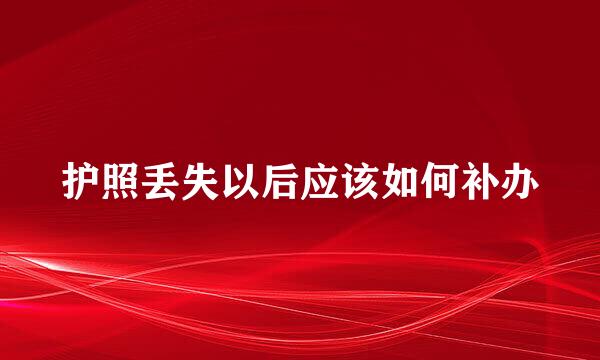 护照丢失以后应该如何补办