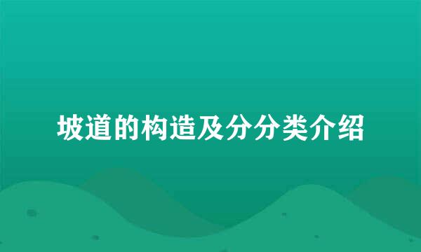坡道的构造及分分类介绍