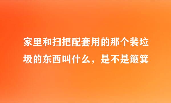 家里和扫把配套用的那个装垃圾的东西叫什么，是不是簸箕