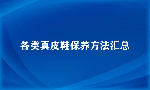 各类真皮鞋保养方法汇总