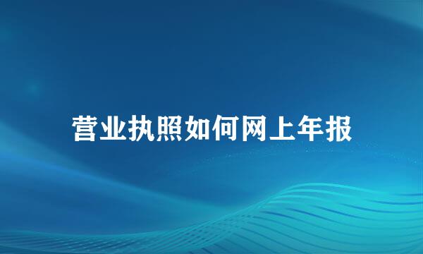 营业执照如何网上年报