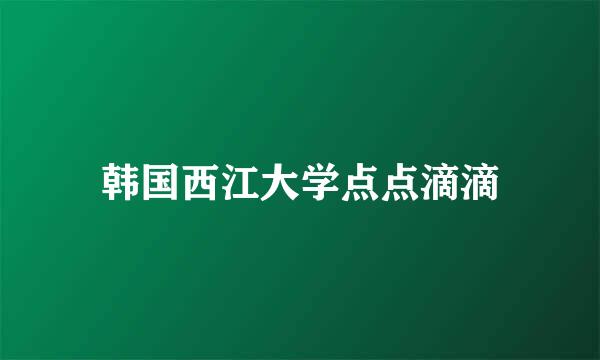 韩国西江大学点点滴滴
