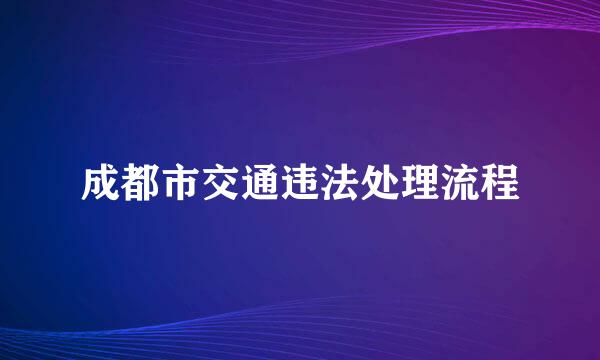 成都市交通违法处理流程