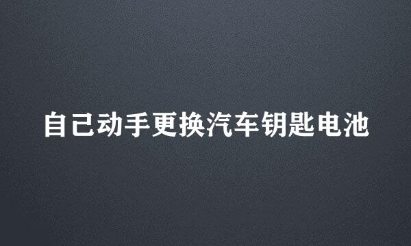 自己动手更换汽车钥匙电池