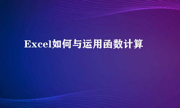 Excel如何与运用函数计算