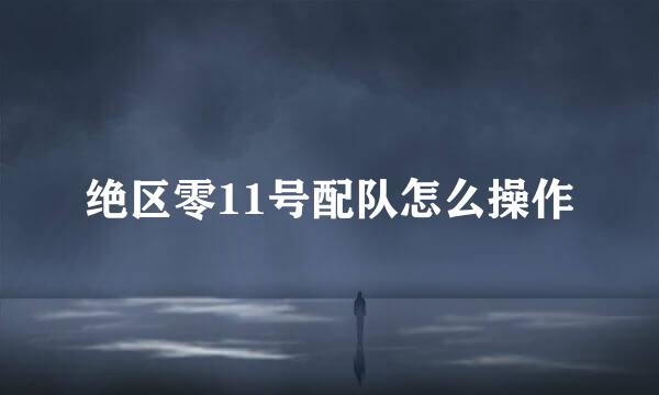 绝区零11号配队怎么操作