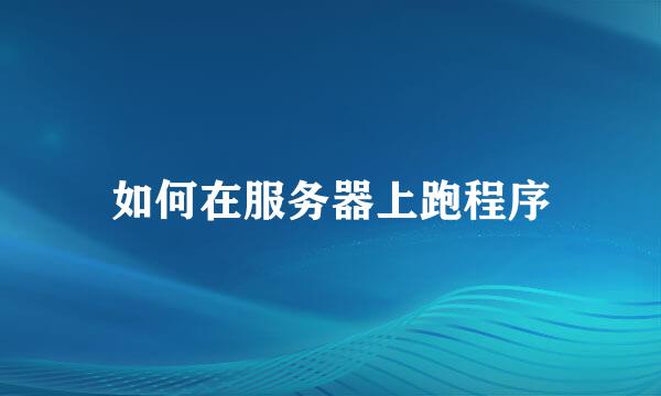 如何在服务器上跑程序