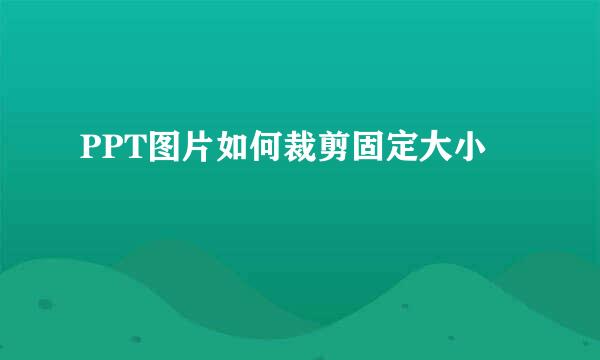 PPT图片如何裁剪固定大小