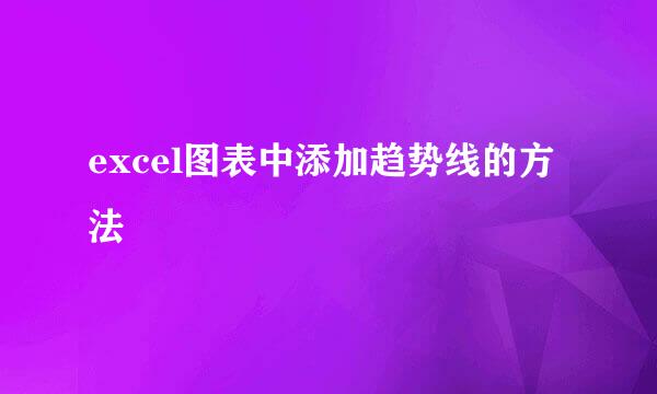 excel图表中添加趋势线的方法