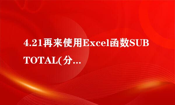 4.21再来使用Excel函数SUBTOTAL(分类汇总)