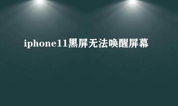 iphone11黑屏无法唤醒屏幕