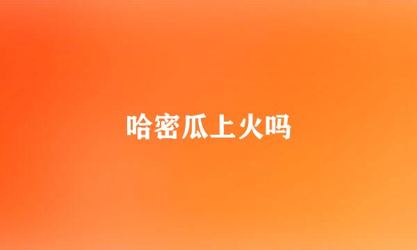 哈密瓜上火吗