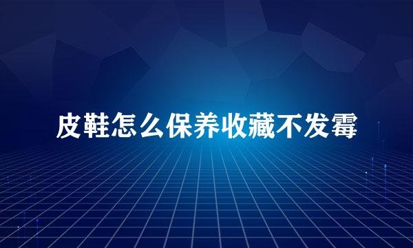 皮鞋怎么保养收藏不发霉