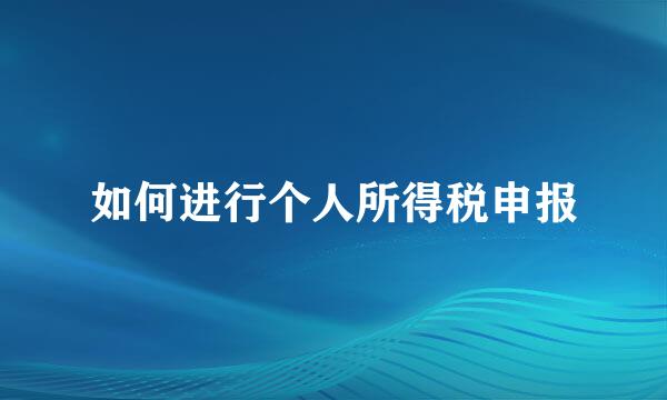 如何进行个人所得税申报