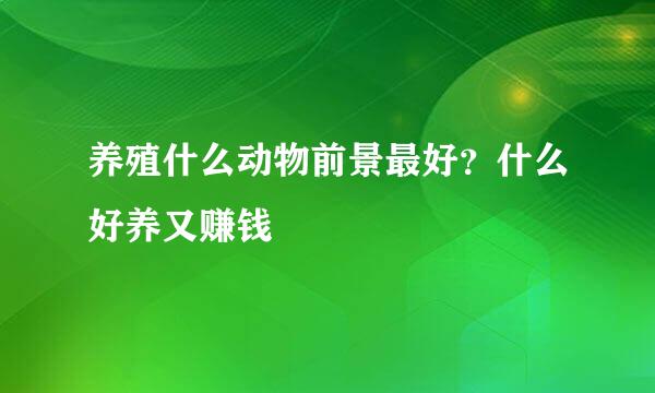 养殖什么动物前景最好？什么好养又赚钱