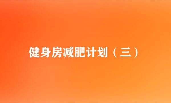 健身房减肥计划（三）