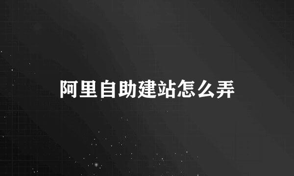 阿里自助建站怎么弄