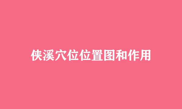 侠溪穴位位置图和作用
