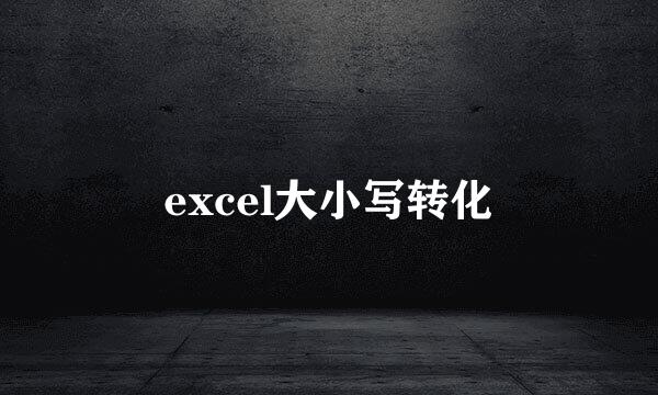 excel大小写转化