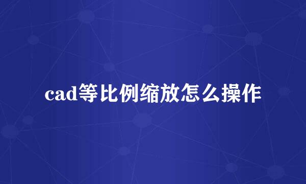 cad等比例缩放怎么操作