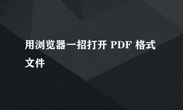 用浏览器一招打开 PDF 格式文件