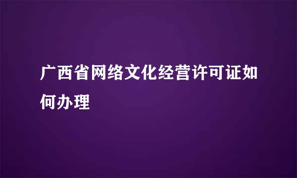 广西省网络文化经营许可证如何办理