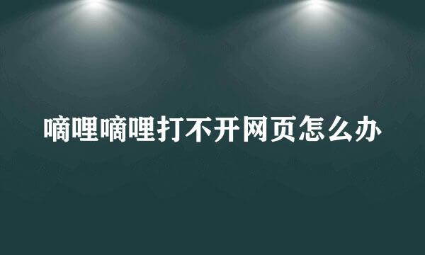 嘀哩嘀哩打不开网页怎么办