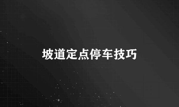 坡道定点停车技巧