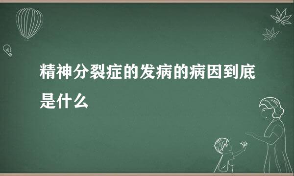 精神分裂症的发病的病因到底是什么
