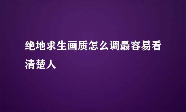 绝地求生画质怎么调最容易看清楚人