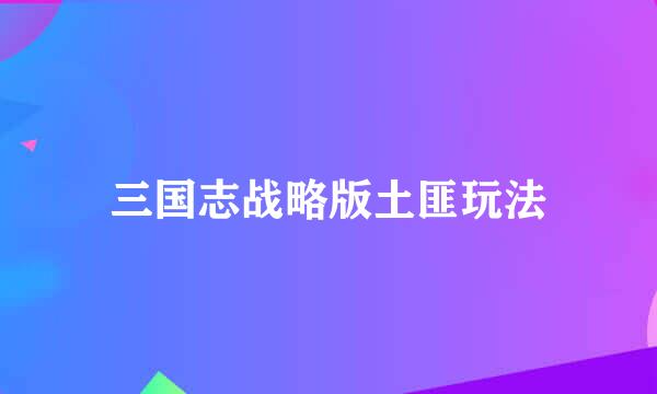 三国志战略版土匪玩法