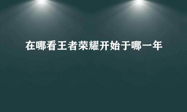 在哪看王者荣耀开始于哪一年
