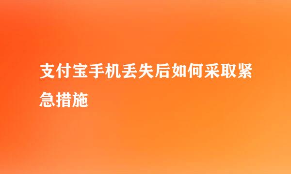 支付宝手机丢失后如何采取紧急措施