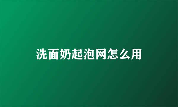 洗面奶起泡网怎么用