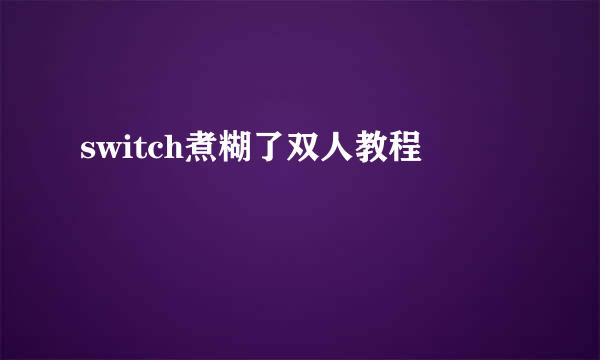 switch煮糊了双人教程