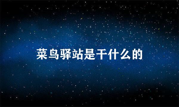 菜鸟驿站是干什么的
