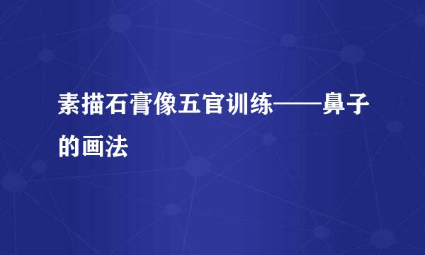 素描石膏像五官训练——鼻子的画法