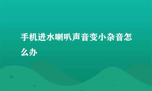 手机进水喇叭声音变小杂音怎么办