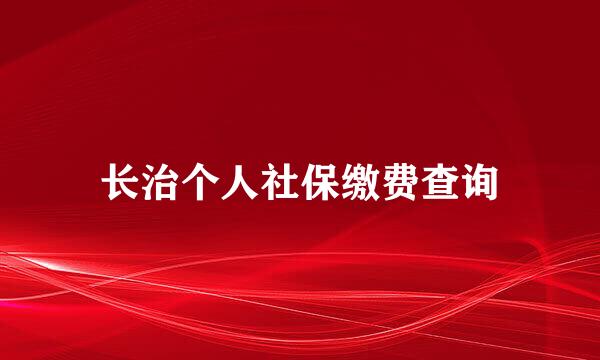 长治个人社保缴费查询