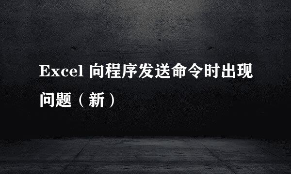 Excel 向程序发送命令时出现问题（新）