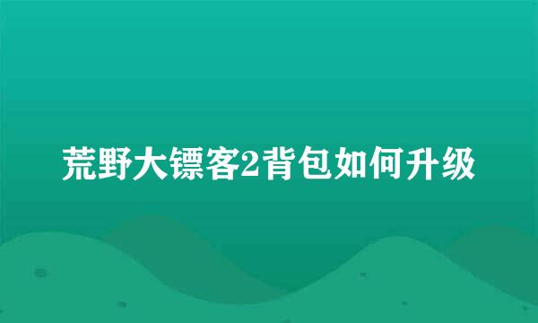 荒野大镖客2背包如何升级