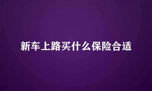 新车上路买什么保险合适