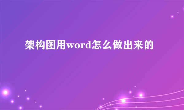架构图用word怎么做出来的