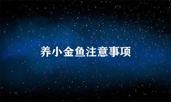 养小金鱼注意事项