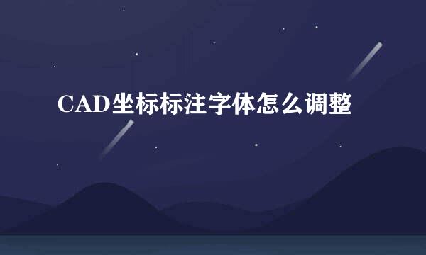 CAD坐标标注字体怎么调整