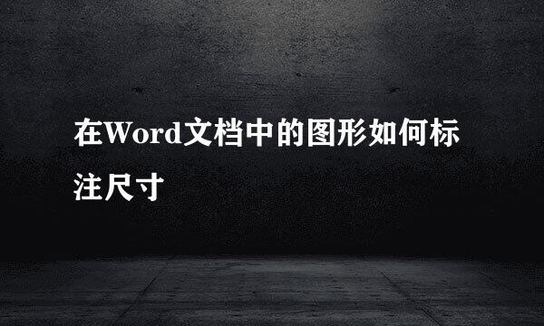 在Word文档中的图形如何标注尺寸