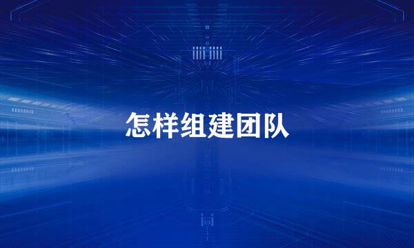 怎样组建团队