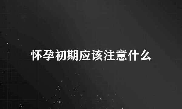 怀孕初期应该注意什么