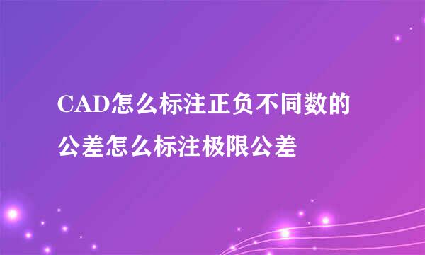 CAD怎么标注正负不同数的公差怎么标注极限公差