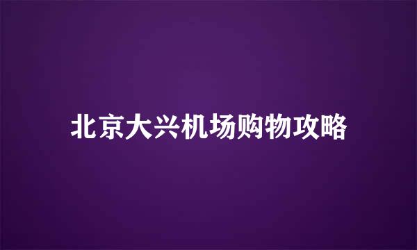 北京大兴机场购物攻略